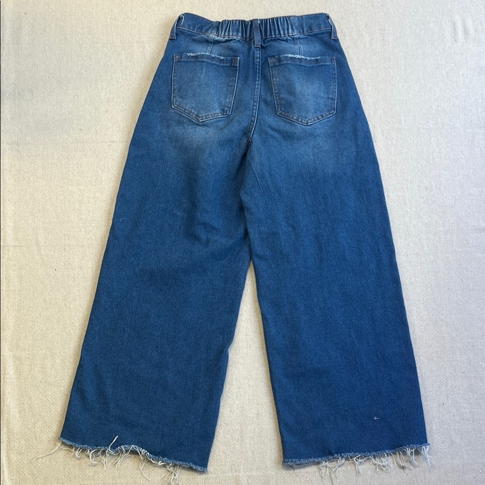 Celebrity Pink Wide Leg Crop Jeans Womens 3/26 Drawstring Raw Hem - Picture 8 of 10